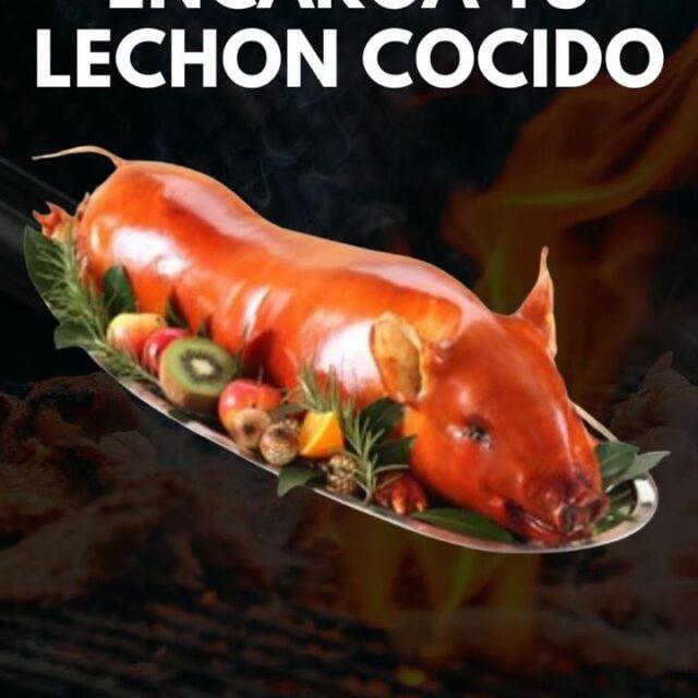 Lechón cocinado entero
