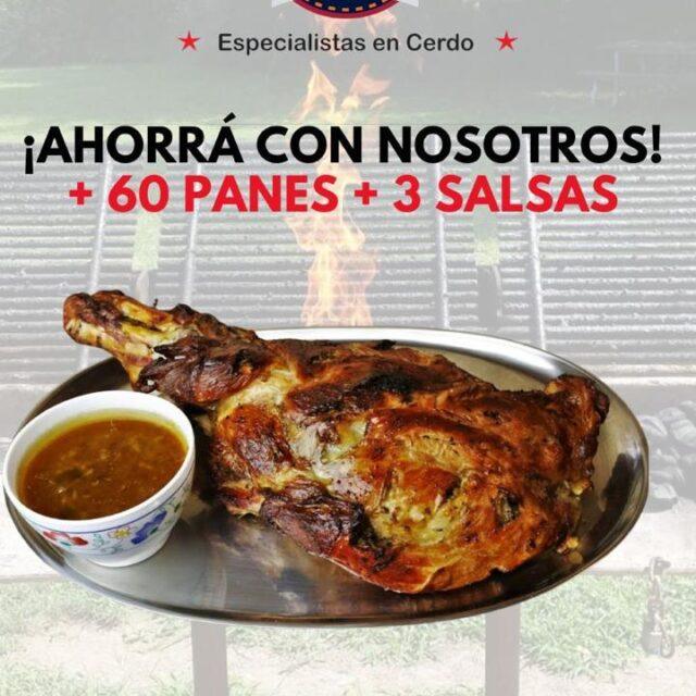 Pernil de paleta cocinada (60 figazas y 3 salsas)